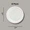 24 Count White Color Paper Dessert Plates for Clean Minimal Party Settings 7"